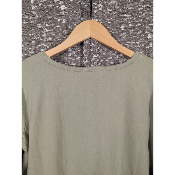 C&K Designs Embroidered Owls Pintuck Green Top Cottagecore Popover Style Sz M - Picture 5 of 8